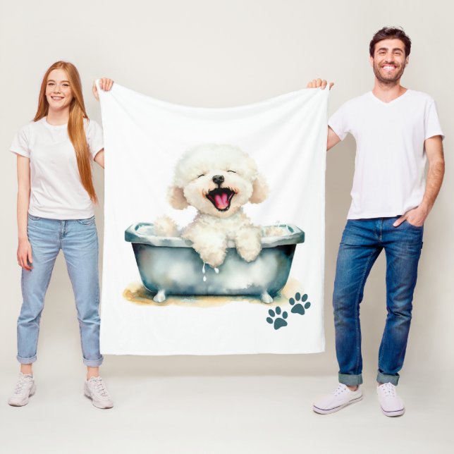Bichon Frise Dog Fleece Blanket (In Situ)