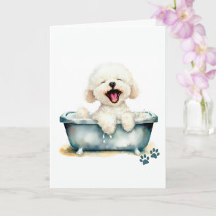 Bichon Frise Dog Folded Greeting Card