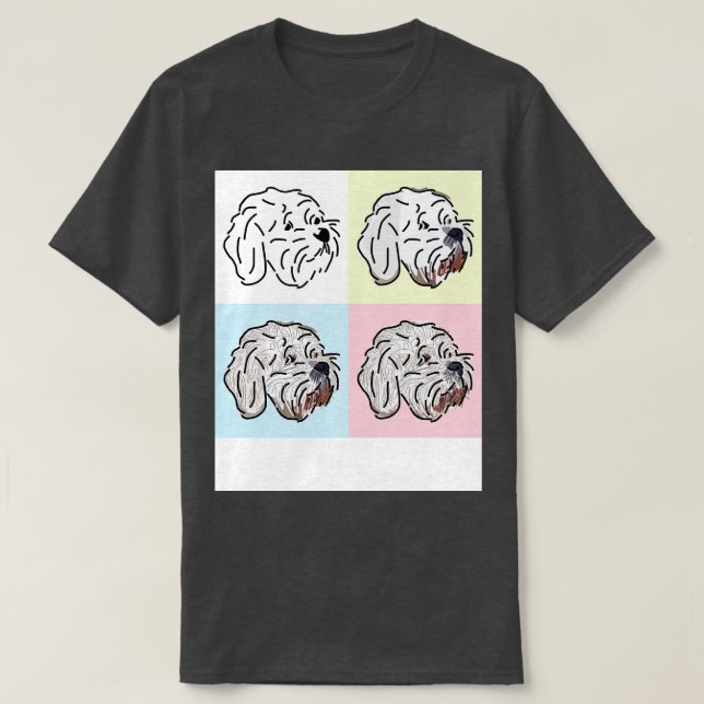 Bichon Frise Dog Four Faces T-Shirt (Design Front)