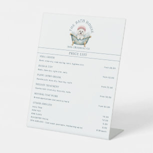Bichon Frise Dog Grooming Price List Sign