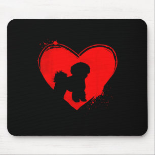 Bichon Frise Dog Heart Shape Valentine Dog Lovers Mouse Pad