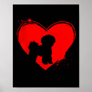 Bichon Frise Dog Heart Shape Valentine Dog Lovers Poster