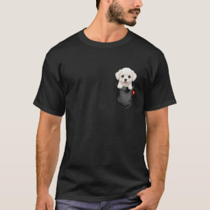 Bichon Frise Dog in Pocket Peeking Cute Puppy Dog T-Shirt