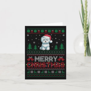 Bichon Frise Dog Lovers Santa Hat Christmas Tree L Card