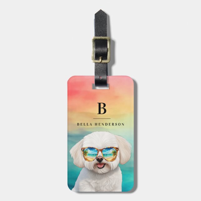 Bichon Frise Dog Luggage Tag (Front Vertical)