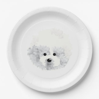 Bichon Frise  dog Paper Plate