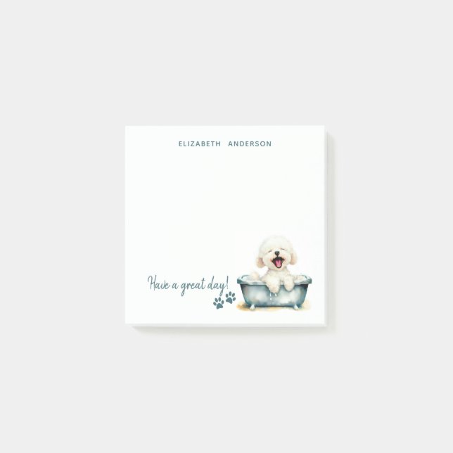 Bichon Frise Dog Personalised Post-it Notes (Front)