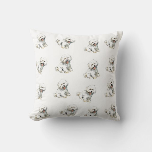 bichon frise dog pillow (Front)