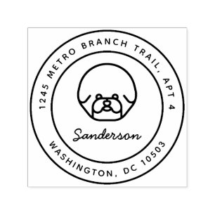 Bichon Frise Dog Return Address Stamp Self-Ink