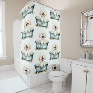 Bichon Frise Dog Shower Curtain