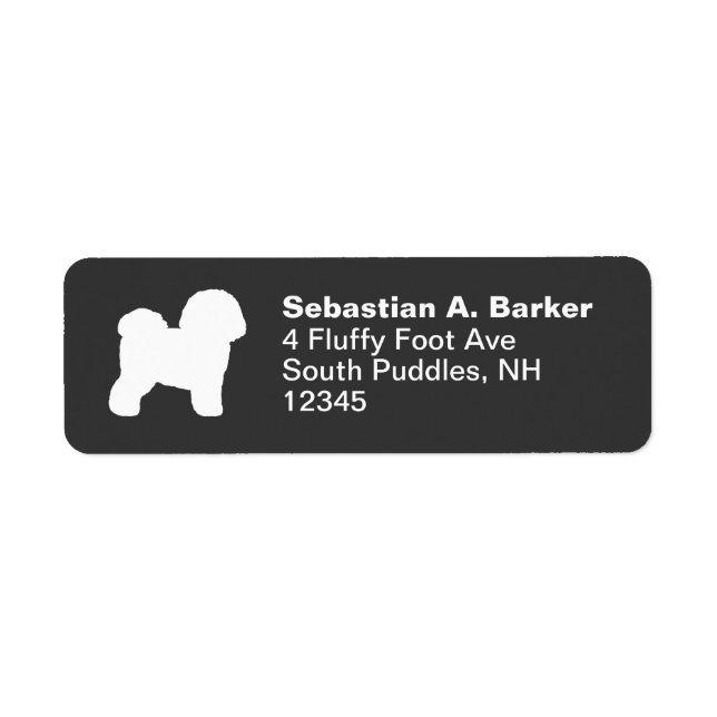 Bichon Frise Dog Silhouette Return Address Labels (Front)