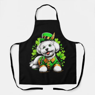 Bichon Frise Dog St Patrick's Day Apron