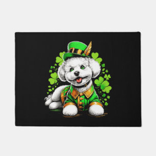 Bichon Frise Dog St Patrick's Day Doormat