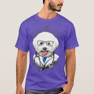 Bichon Frise Dogtor Vet Veterinarian Dog Doctor T-Shirt