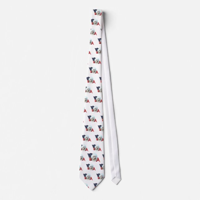 Bichon Frise Flag Tie (Front)