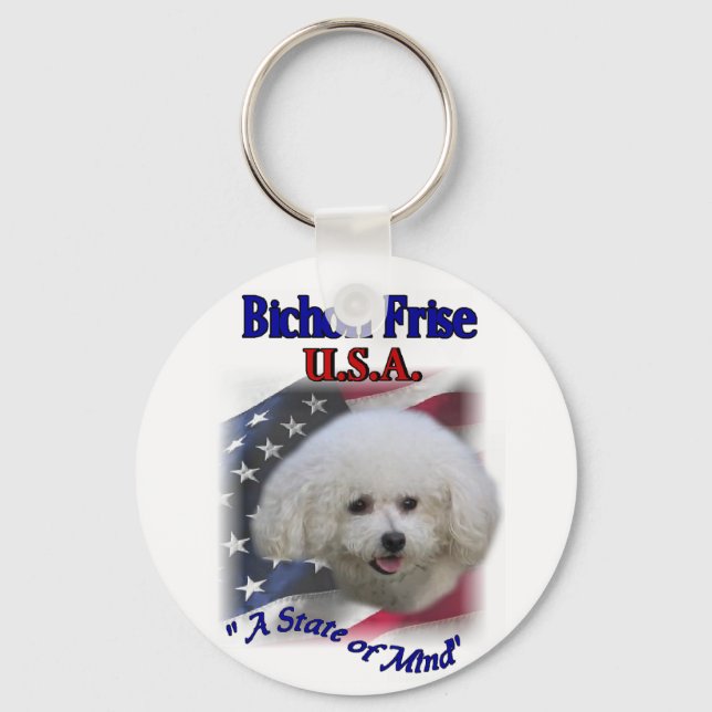 Bichon Frise Gifts Key Ring (Front)