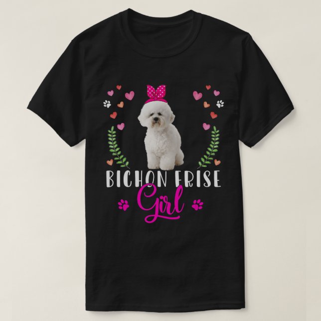 Bichon Frise Girl Funny Mother's Day Women Puppy D T-Shirt (Design Front)