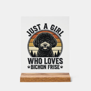 Bichon Frise Girl Vintage Dog Lover Shirt_1 Acrylic Sign