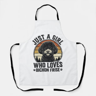 Bichon Frise Girl Vintage Dog Lover Shirt_1 Apron