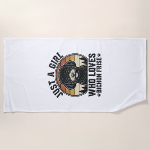 Bichon Frise Girl Vintage Dog Lover Shirt_1 Beach Towel