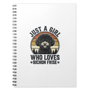 Bichon Frise Girl Vintage Dog Lover Shirt_1 Notebook