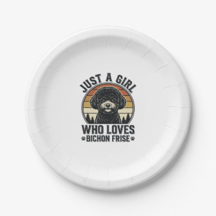 Bichon Frise Girl Vintage Dog Lover Shirt_1 Paper Plate