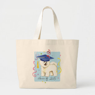 Bichon Frise Graduate Large Tote Bag