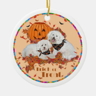 Bichon Frise Halloween Ceramic Ornament