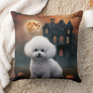 Bichon Frise Halloween Scary  Cushion