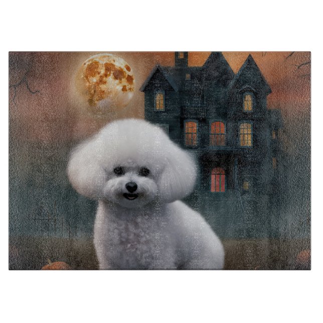 Bichon Frise Halloween Scary  Cutting Board (Front)