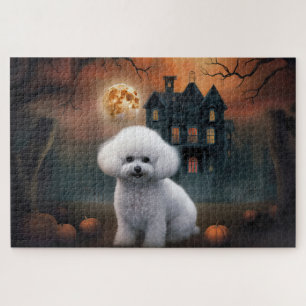 Bichon Frise Halloween Scary  Jigsaw Puzzle