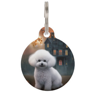 Bichon Frise Halloween Scary Pet Tag