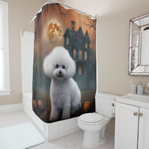 Bichon Frise Halloween Scary  Shower Curtain