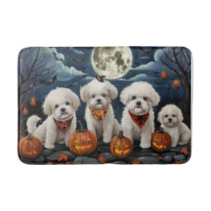 Bichon Frise Halloween Spooky Bath Mat