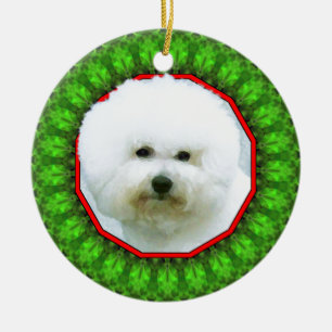 Bichon Frise Happy Howliday Ceramic Ornament