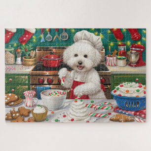 Bichon Frise Holiday Baking: Festive Christmas Jigsaw Puzzle