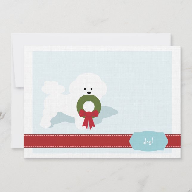 Bichon Frise Holiday Note Card Customised (Front)