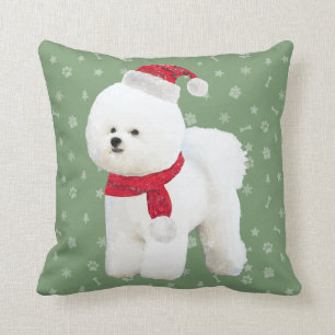 Bichon Frise Holiday Pillow