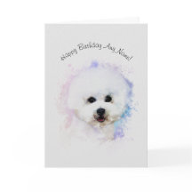 Bichon Frise Illustrated Birthday Card