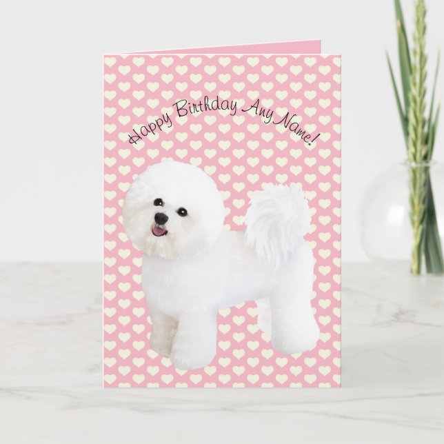 Bichon Frise Illustrated Birthday Card (Front)