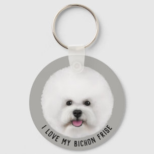 Bichon Frise Illustrated Key Chain