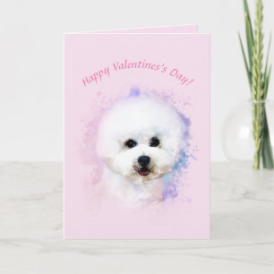 Bichon Frise Illustrated Valentine's Day Card