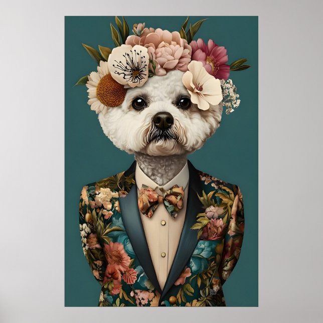 Bichon Frise In Suit Poster, Bichon Frise Poster (Front)