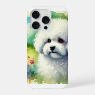 Bichon Frise in Watercolor 111024AREF146 - Waterco iPhone 15 Pro Case