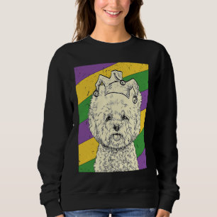 Bichon Frise Jester Mardi Gras Dog Mum or Dad Sweatshirt