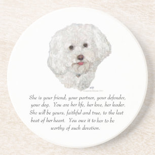Bichon Frise Keepsake FEMALE Coaster