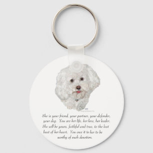 Bichon Frise Keepsake FEMALE Key Ring