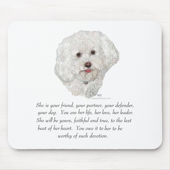 Bichon Frise Keepsake FEMALE Mouse Pad (Front)