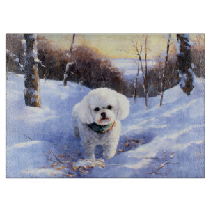Bichon Frise Let It Snow Christmas Cutting Board