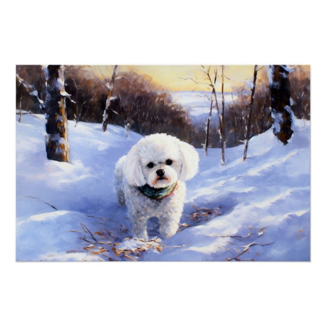 Bichon Frise Let It Snow Christmas  Poster (Front)